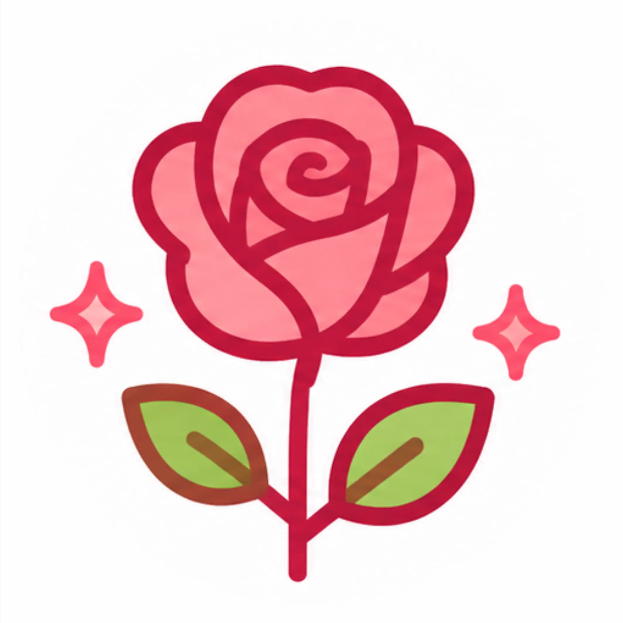 Ícono de rosa lineal en tono rosa. Representa cómo ayuda a mejorar la apariencia de las marcas en la piel usando el aceite de rosa mosqueta de Amanitas.pe.
